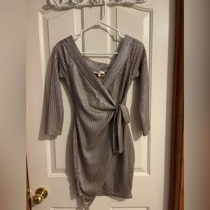 Silver mini dress